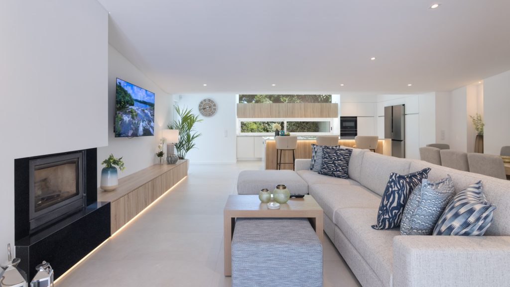 Bright open plan living room